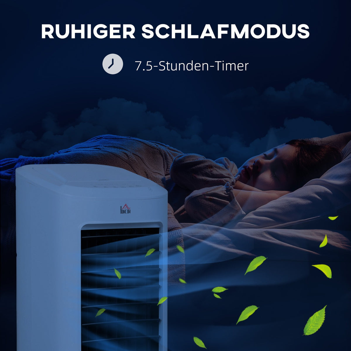 3 in 1 Mobile Air Conditioner with Humidification Water Cooling, Auto Oscillating 7L Air Conditioner with 7.5h Timer, 3 Speeds 65W Air Cooler with Remote Control, for 20㎡ White |