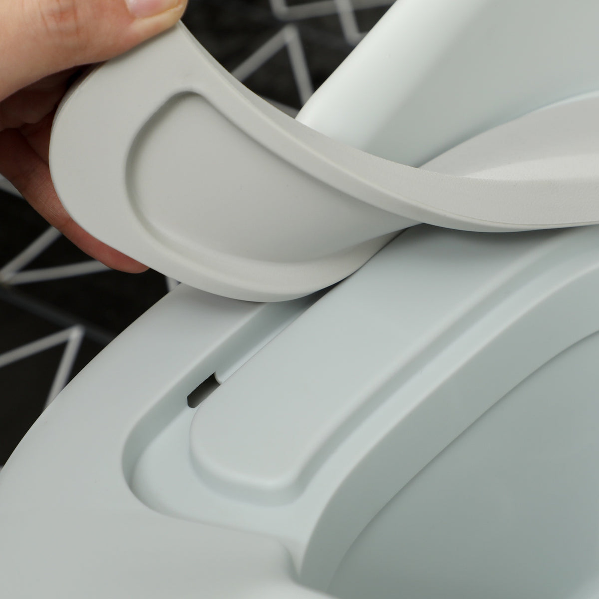 3-in-1 children's potty, removable children's potty, potty with handles, for children 6-72 months, load capacity up to 50 kg, plastic, faux leather, gray