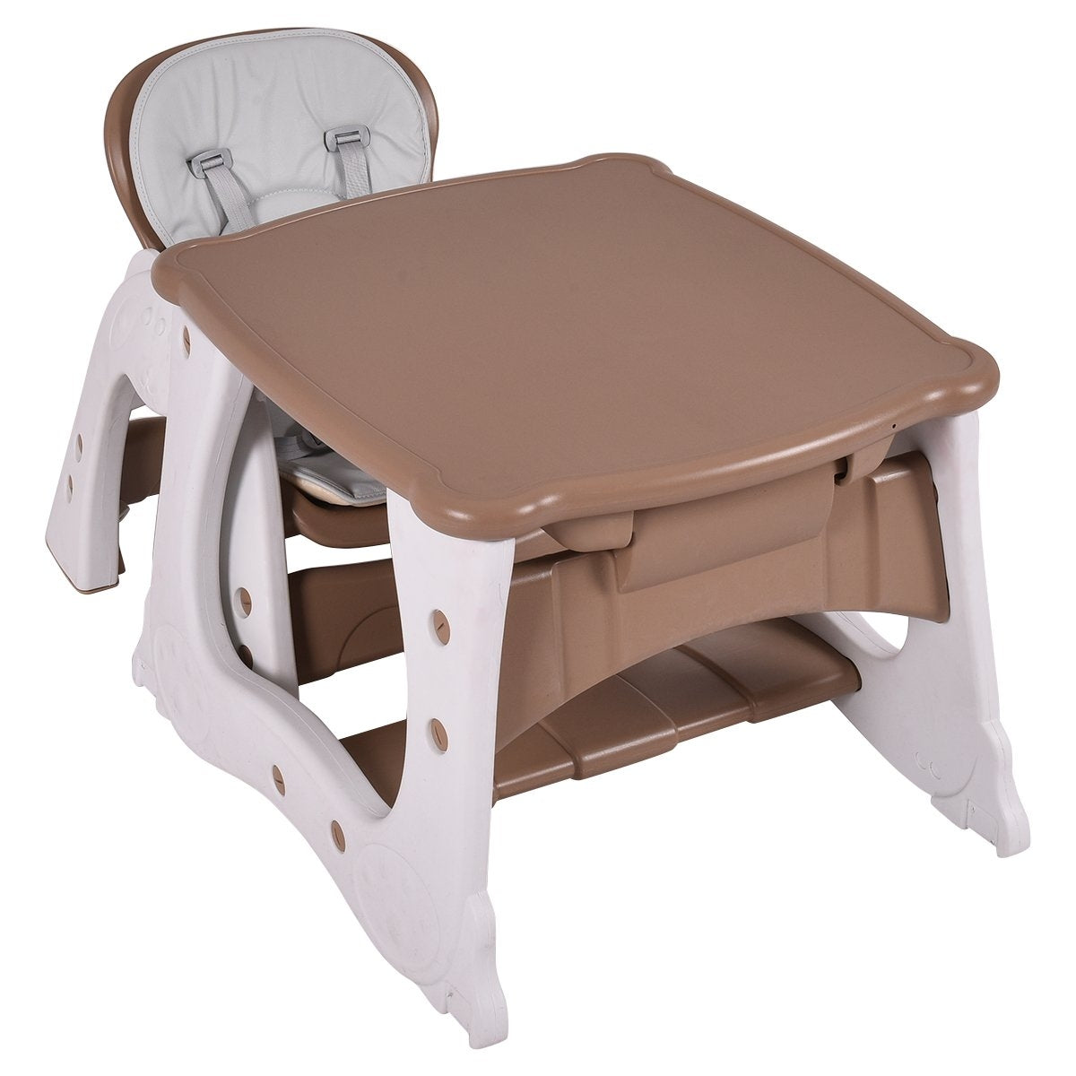 3 in 1 high chair & baby chair & seating group with food tray that can be adjusted in 3 positions