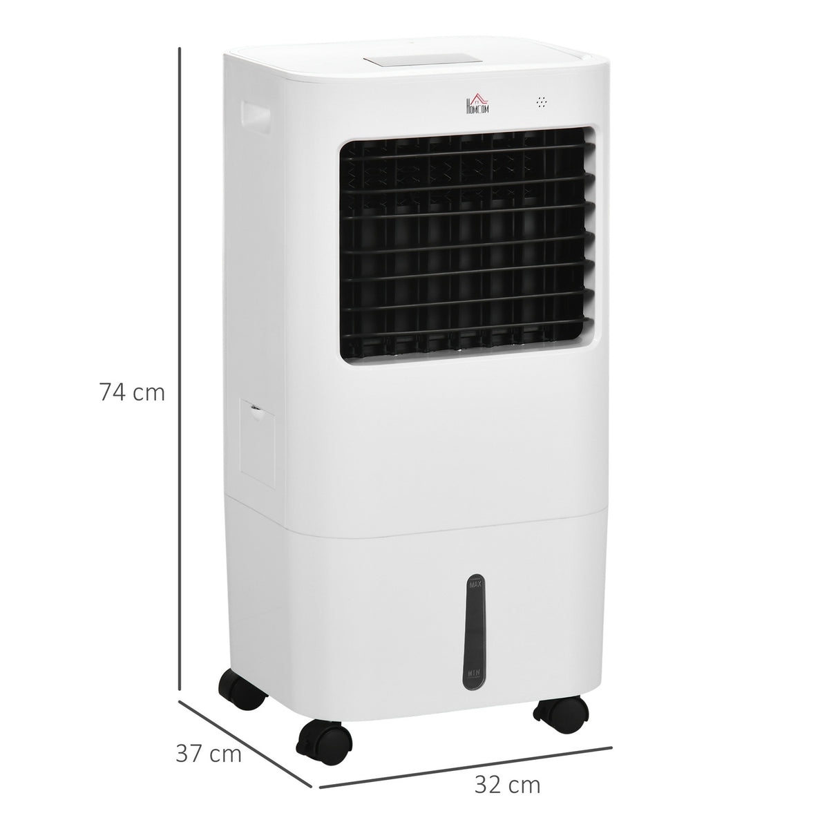 3 in 1 mobile air conditioning with air humidification water cooling 15L 60° oscillating air conditioner 65W air cooler with 8h timer, remote control, usage space 20? White 32 x 37 x 69 cm