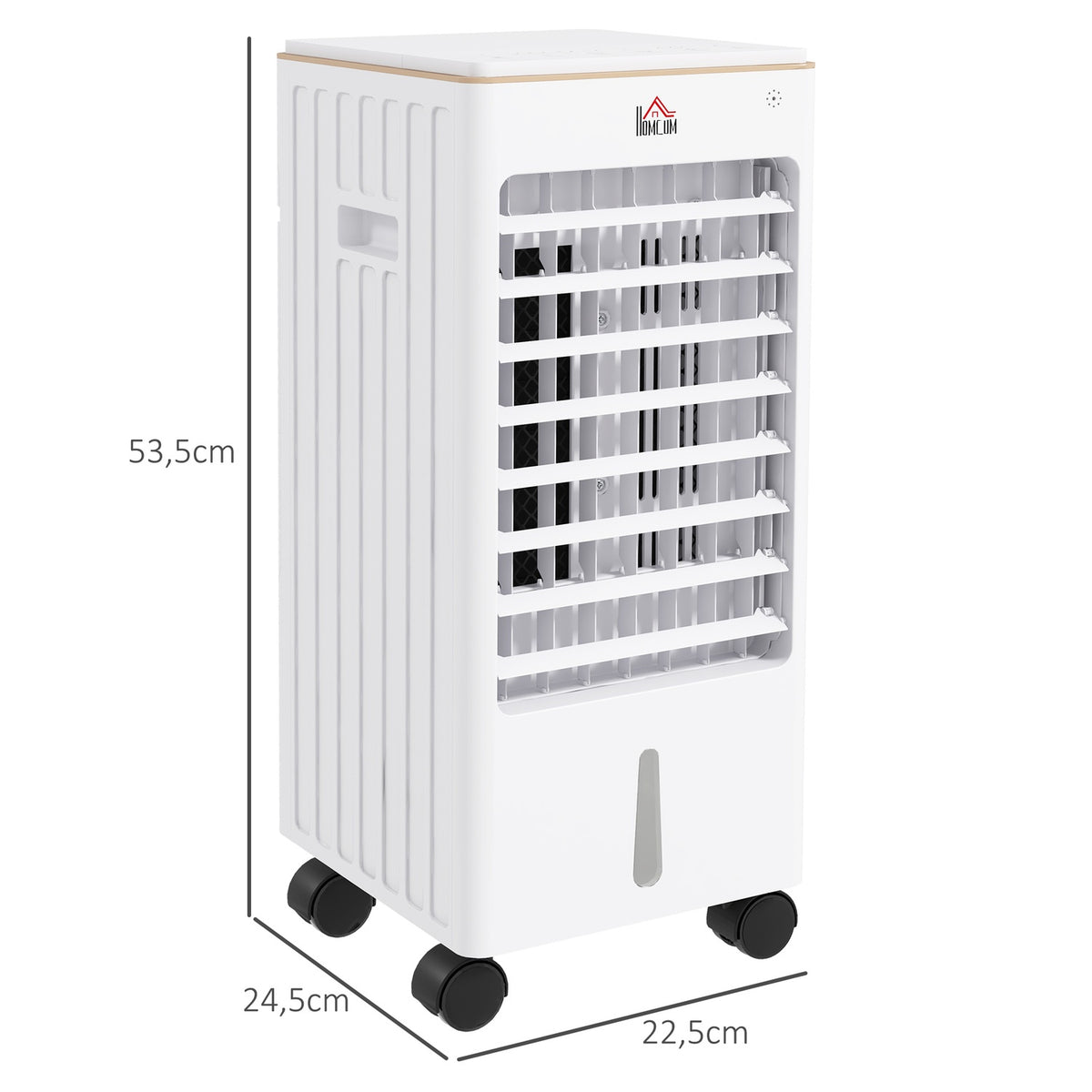 3 in 1 portable air conditioner, 65W for 15-20㎡, with 3 modes, timer function, wheels, carrying handle, ABS, 22.5W x 24.5D x 53.5Hcm, white