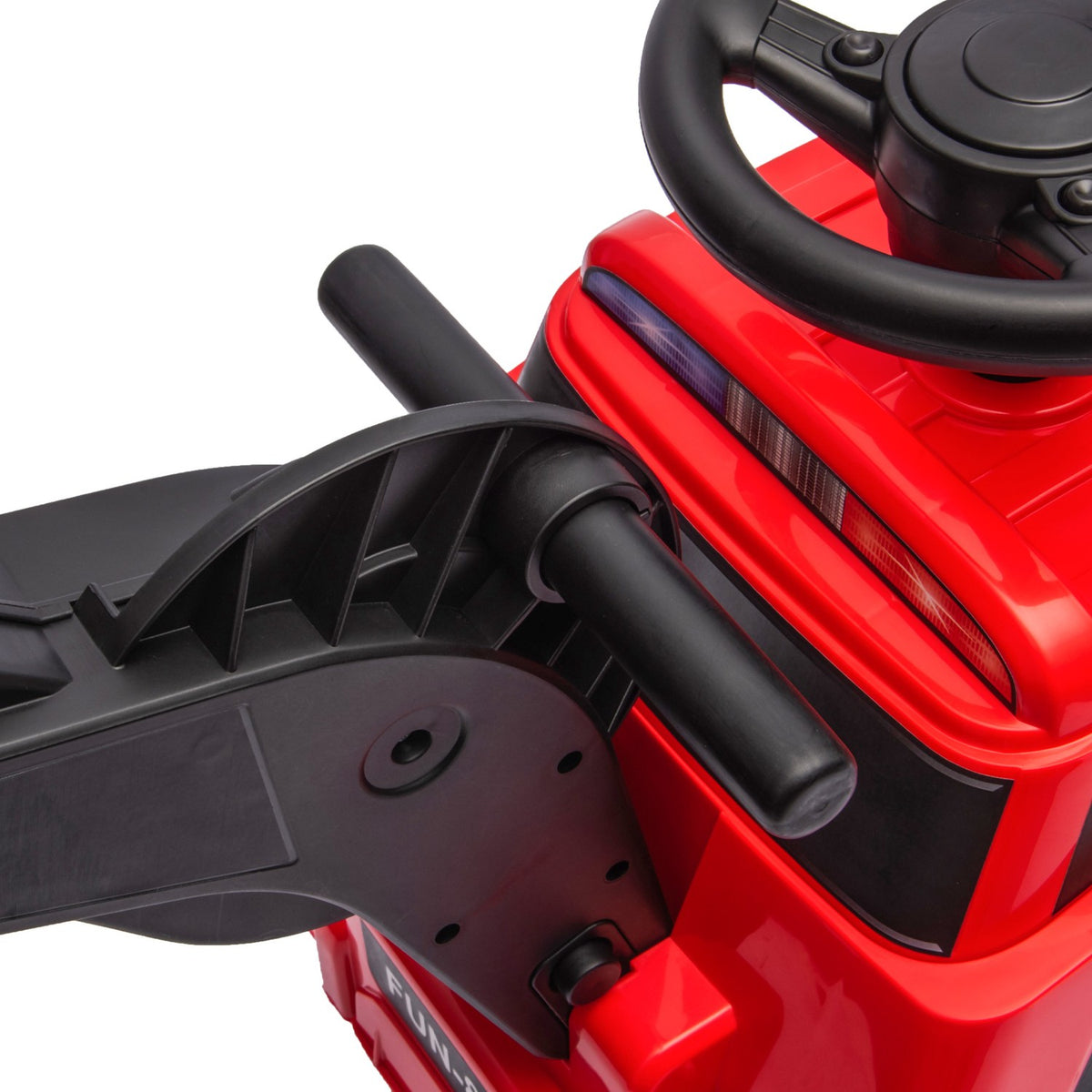 3-in-1 ride-on excavator, load capacity 25 kg, with anti-tip device, music function, replaceable, for 1.5-4 years, red + black