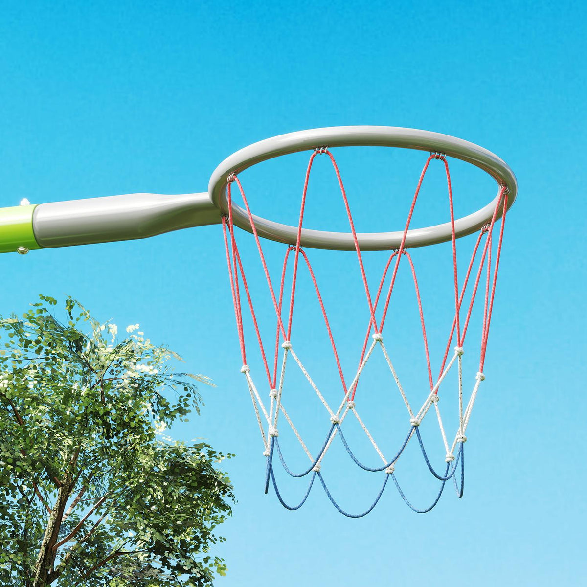 3 in 1 swing frame outdoor swing frame with 2 swings, basketball hoop, football goal, children's swing with metal frame, garden swing for children