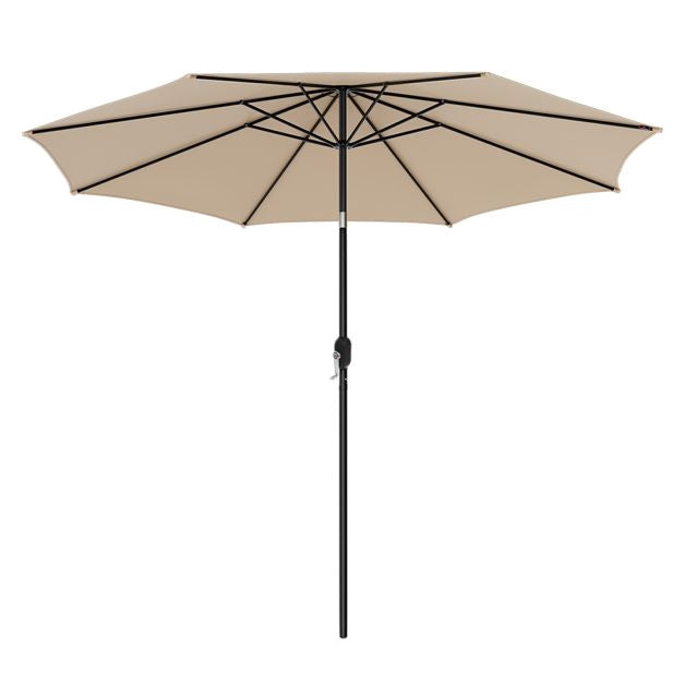 3m Patio Umbrella, 8-Rib Tilt Crank, Vented Top, Beige