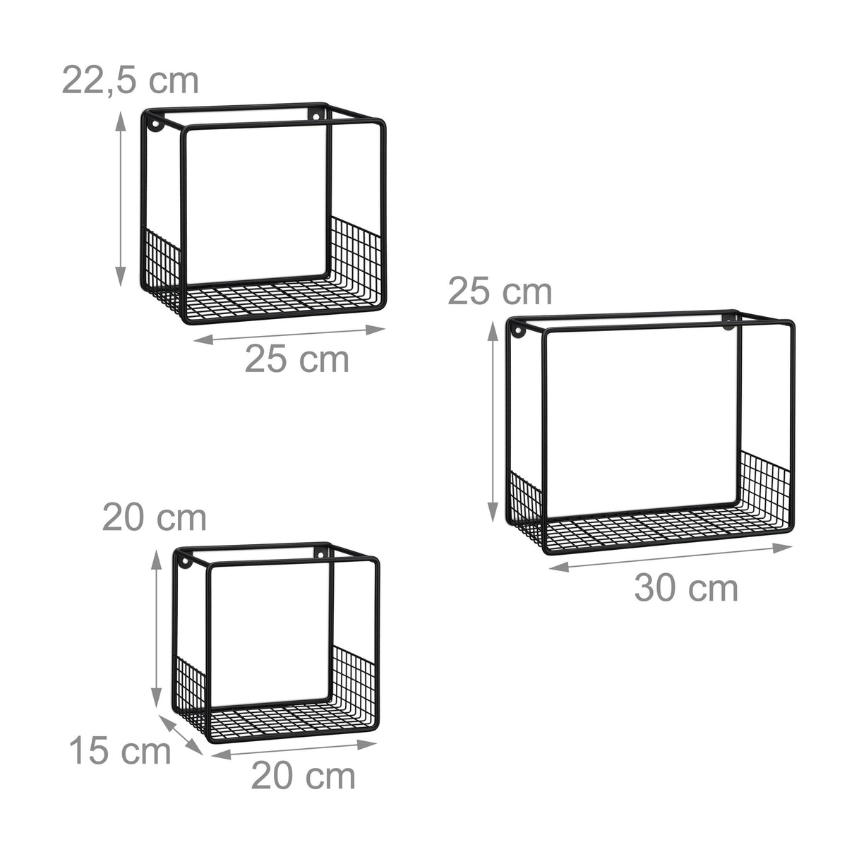 3 pcs. Cube-shaped shelves