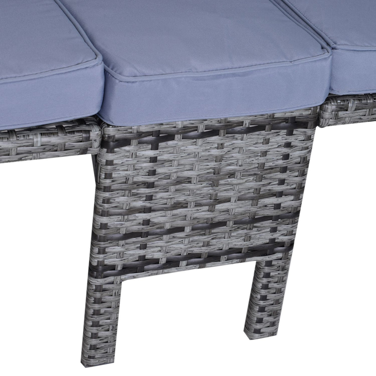 3 pcs. Garden sofa garden furniture lounge garden set seating group rat furniture gray polyrattan + metal 2-seater sofa 2 x stool cushions