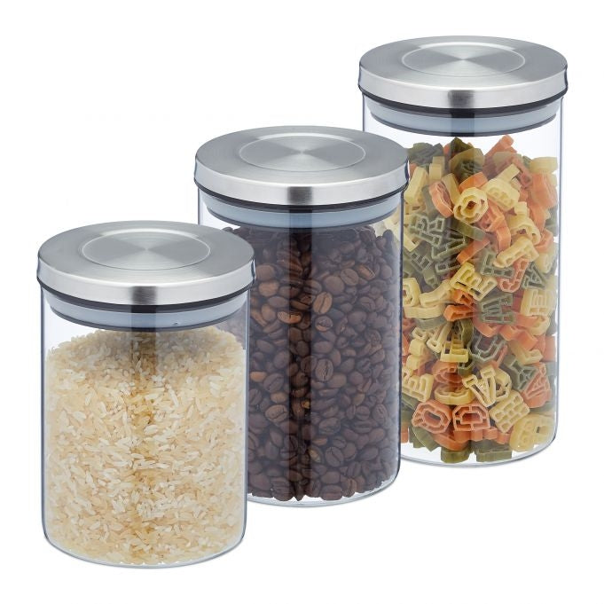 3 pcs. Storage jars in different sizes