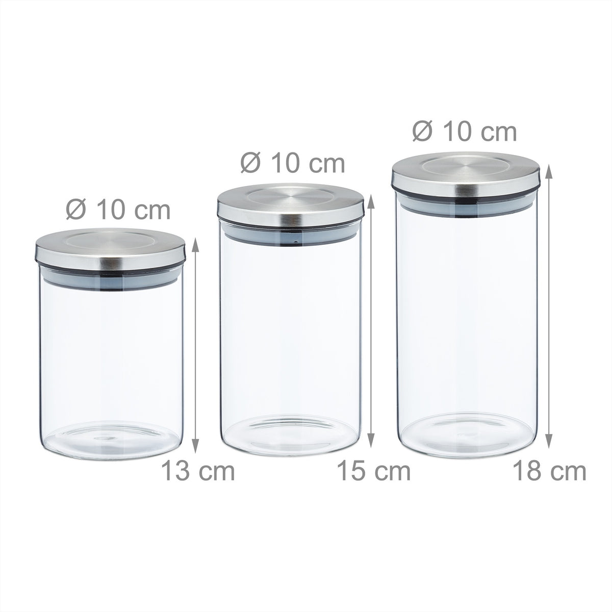3 pcs. Storage jars in different sizes