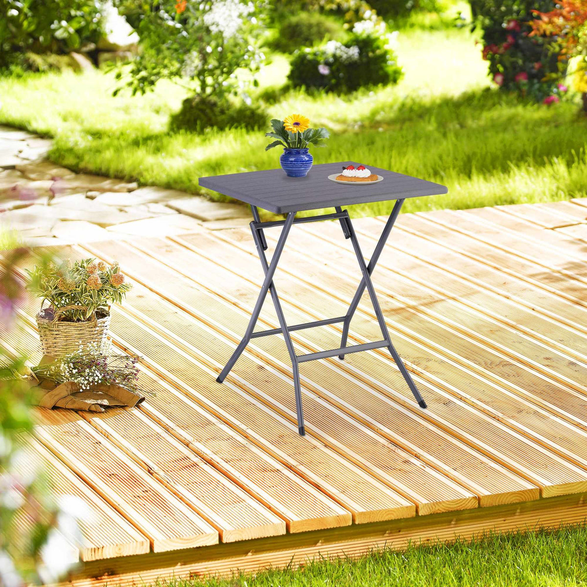 3-piece balcony furniture set in wooden look