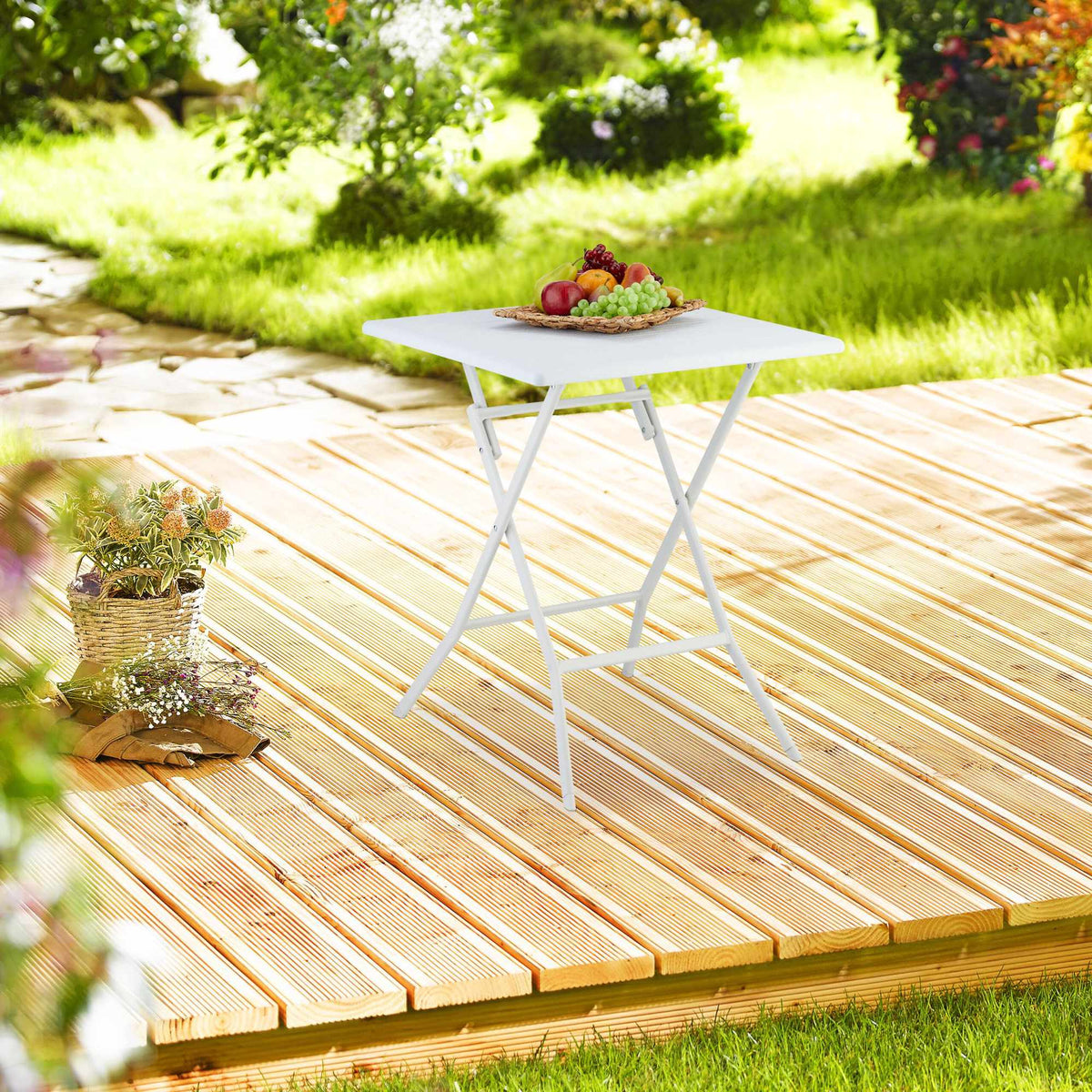 3-piece balcony furniture set in wooden look