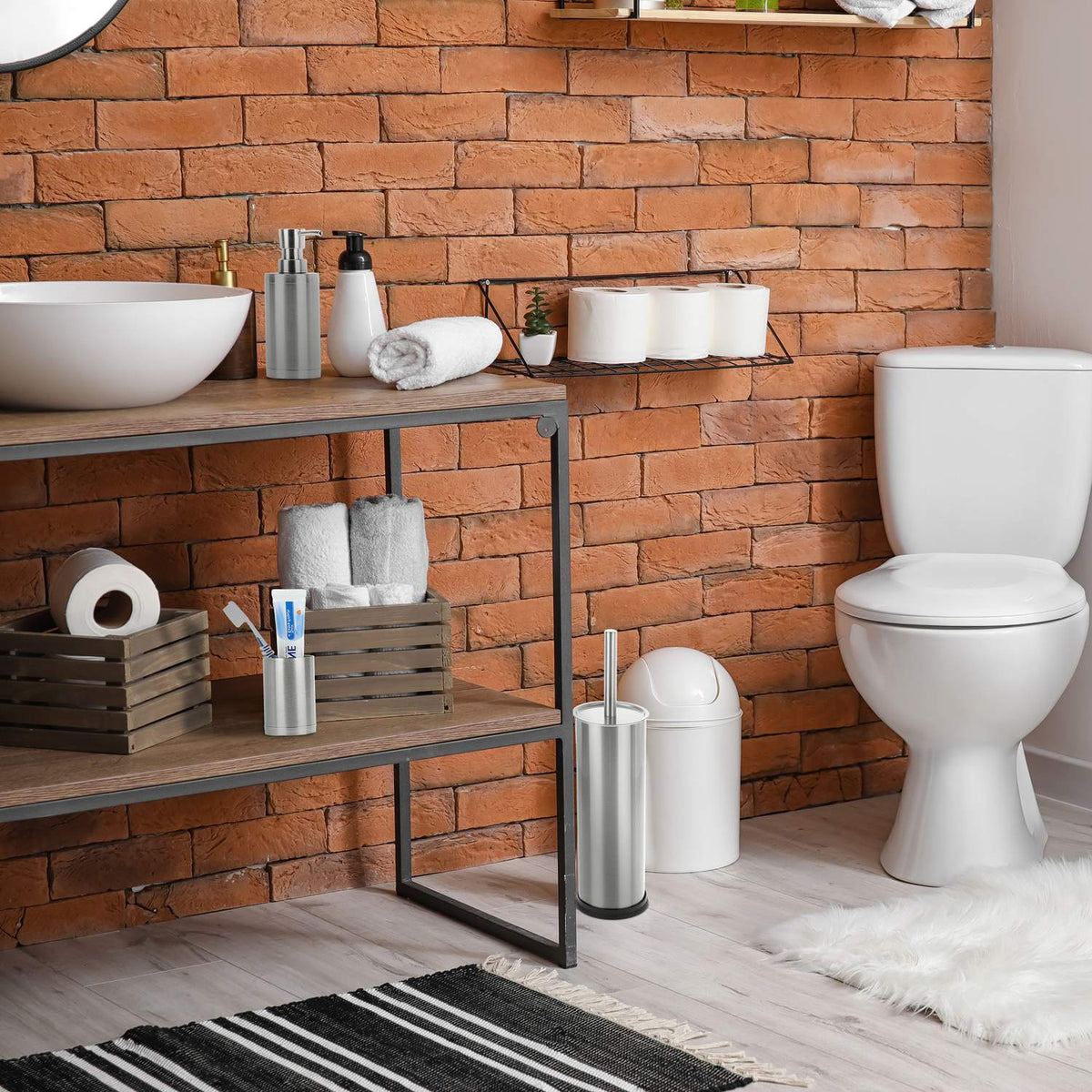 3-piece bathroom set stainless steel