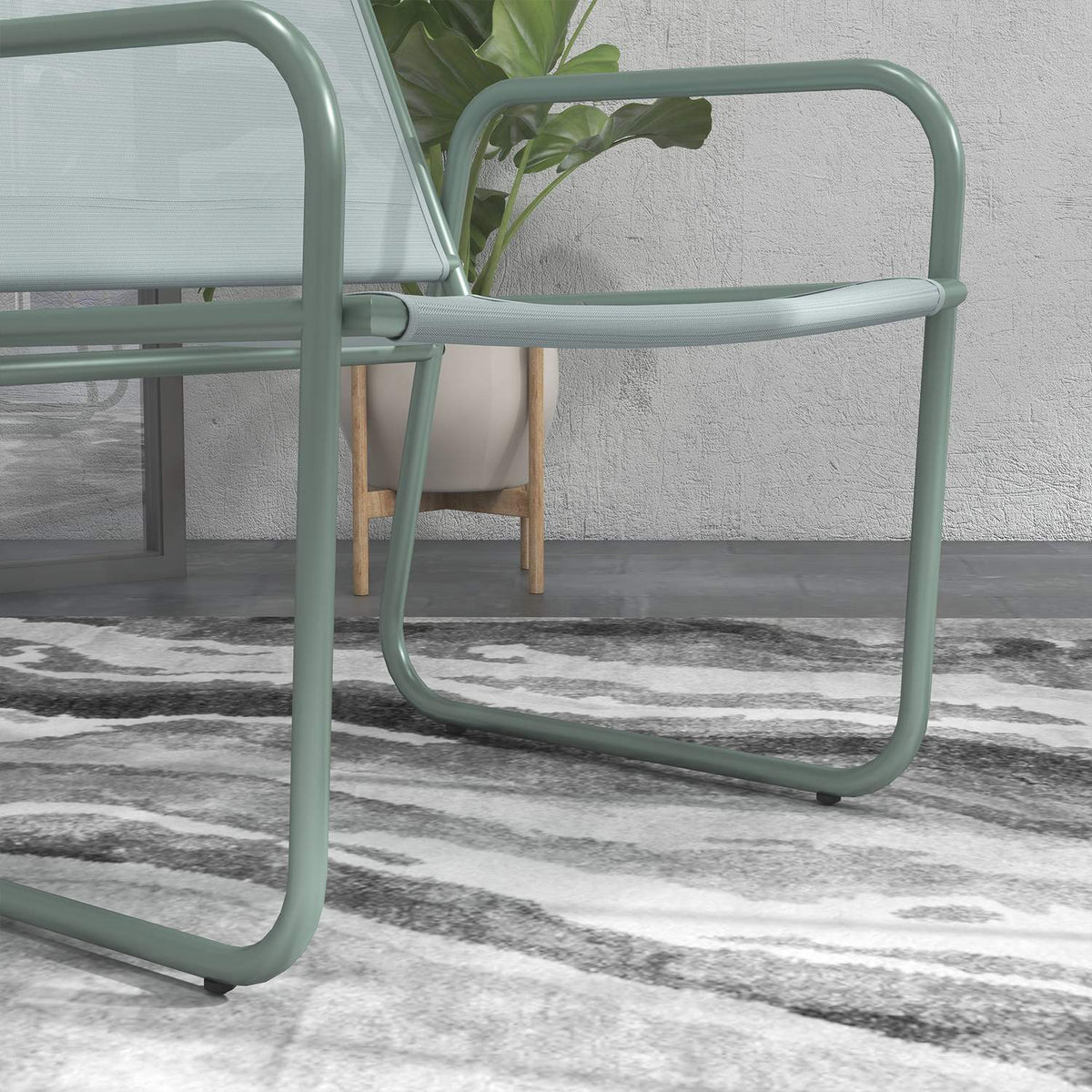 3 pieces Bistro set, balcony furniture set including 1 table, 2 chairs, garden furniture set, garden furniture set for garden, terrace, mesh, green