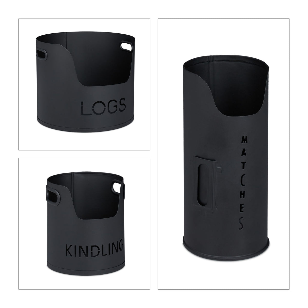 3-piece set for indoor firewood storage