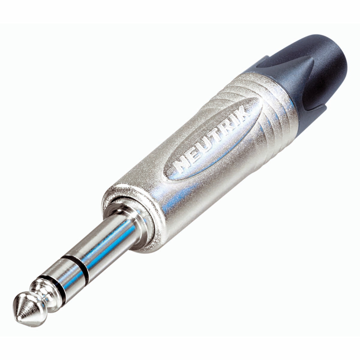3-pin 1/4" professional jack plug, nickel contacts, nickel housing