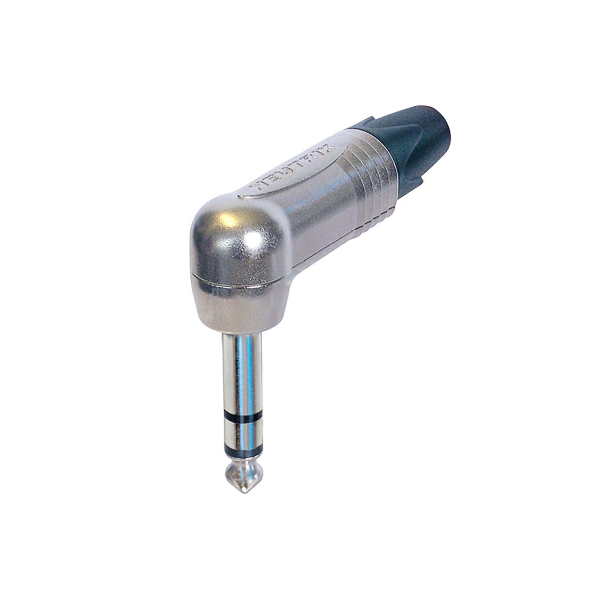 3 pin right angle 1/4" professional phone jack, nickel contacts, nickel shell
