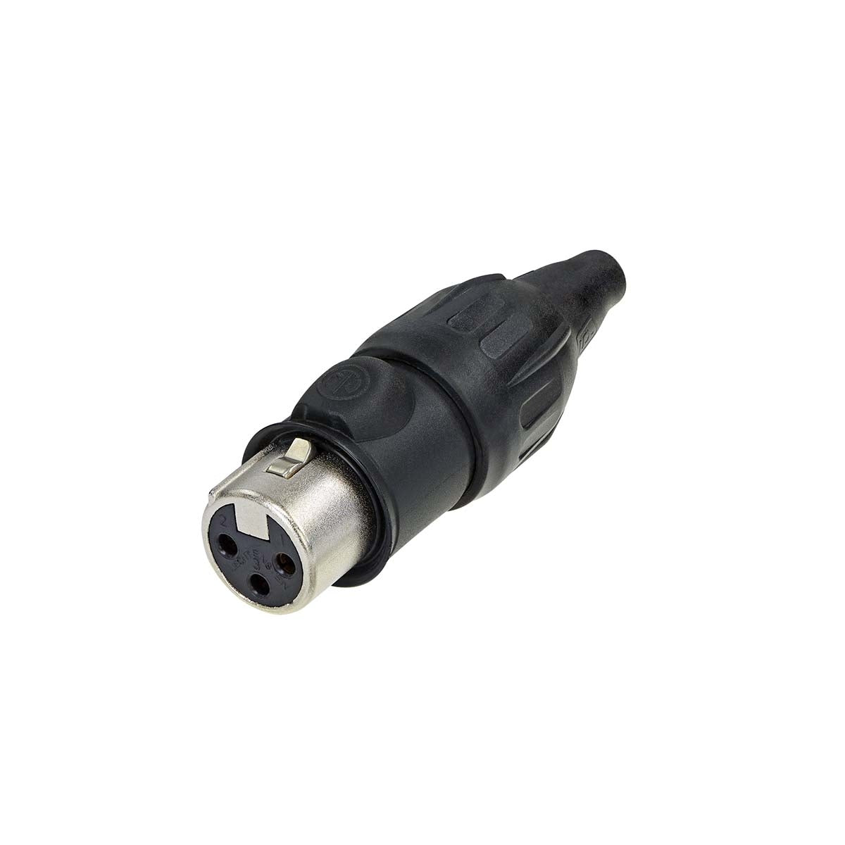 3-pole female cable connector with nickel casing and silver contacts
