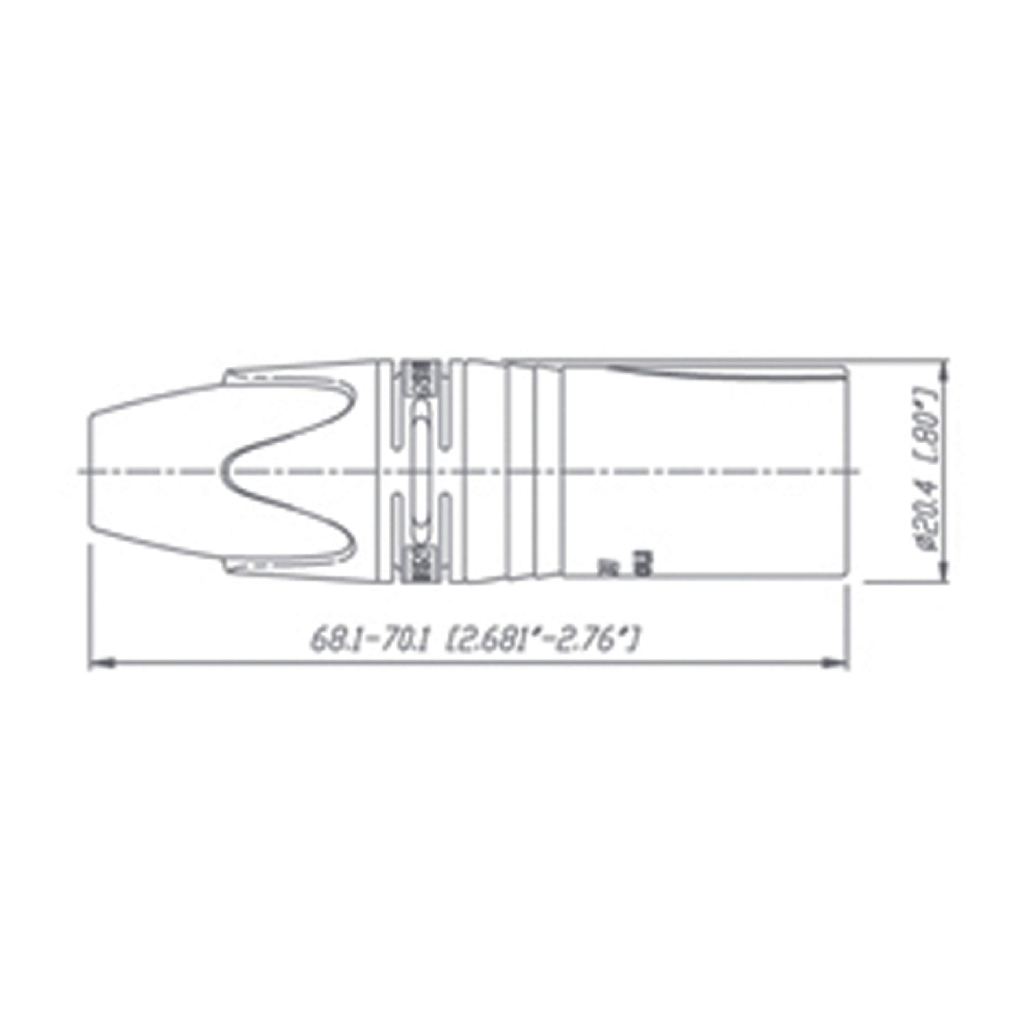 3-pole female cable connector with nickel casing and silver contacts