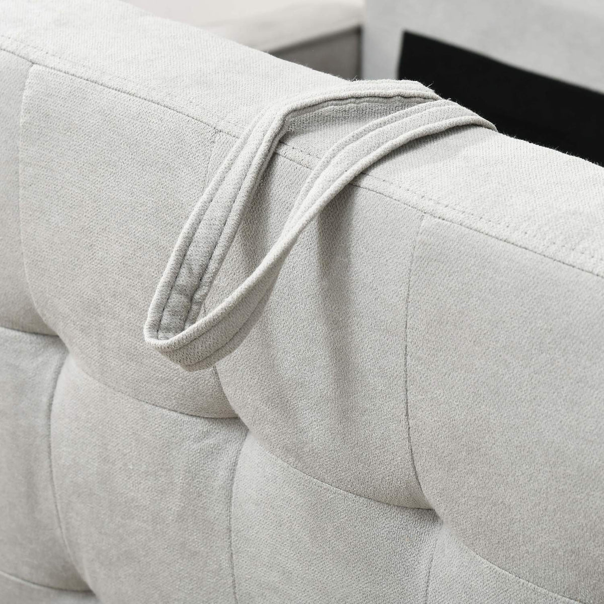 3-seater sofa, three-seater couch with storage space, armrest, upholstered sofa, for living room, bedroom, 166.5 x 62 x 82 cm, light gray