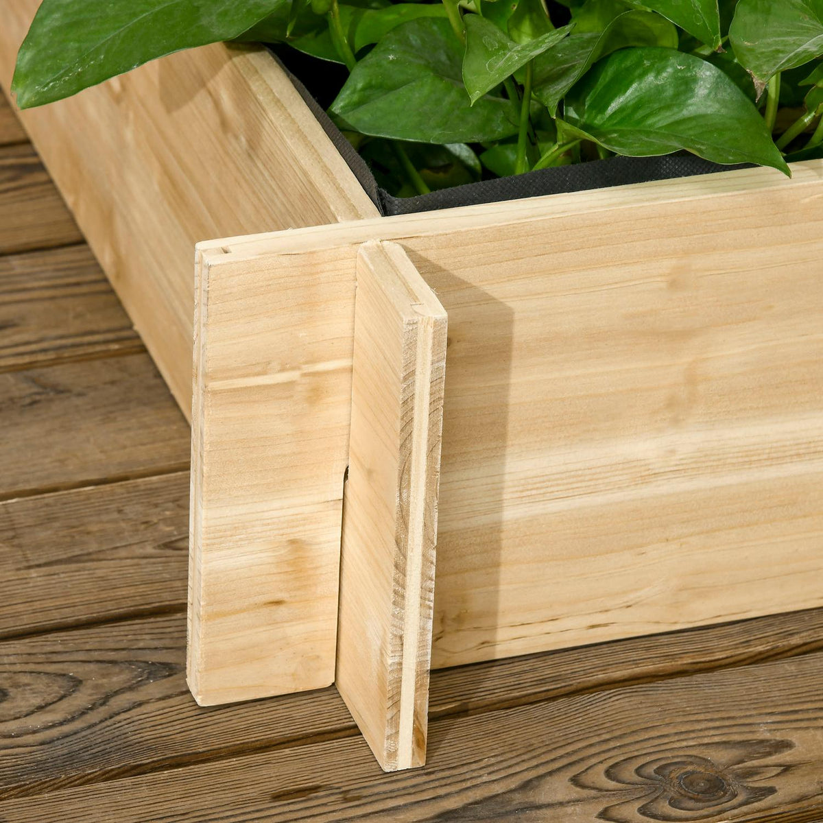 3-tier raised bed with trellis, wooden planter box, 95 x 95 x 110 cm, ideal for vegetables, flowers and herbs in the garden