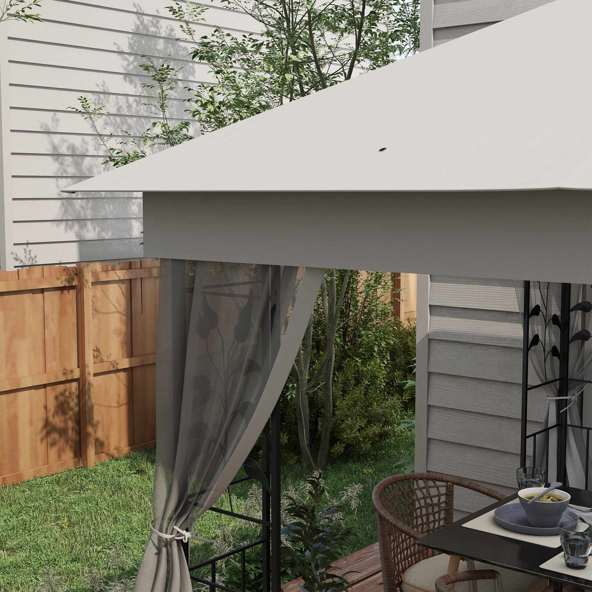 3x3 Pavilion with Double Roof, Water-Resistant Polyester