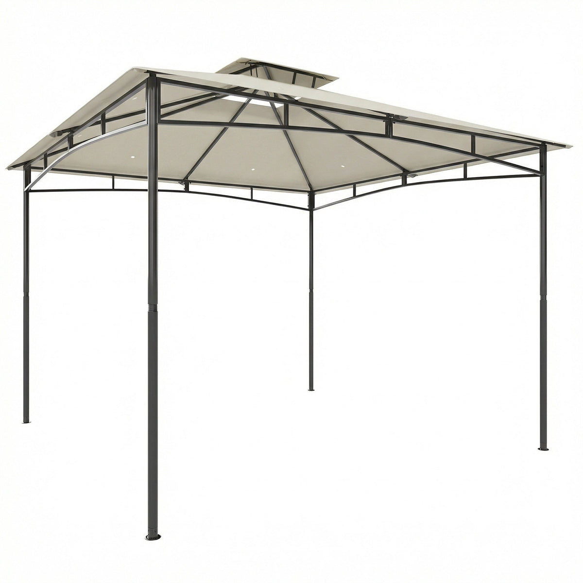 3x3m Garden Pavilion, Water-Resistant, Double Roof, Cream