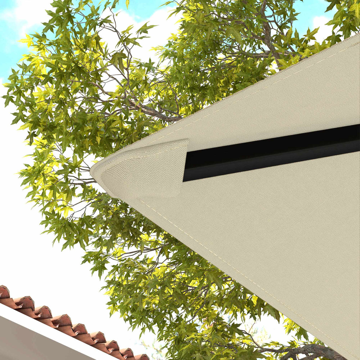 3x3 m Gazebo Roof Cover, Oxford 600D, Cream, 8 Drain Holes