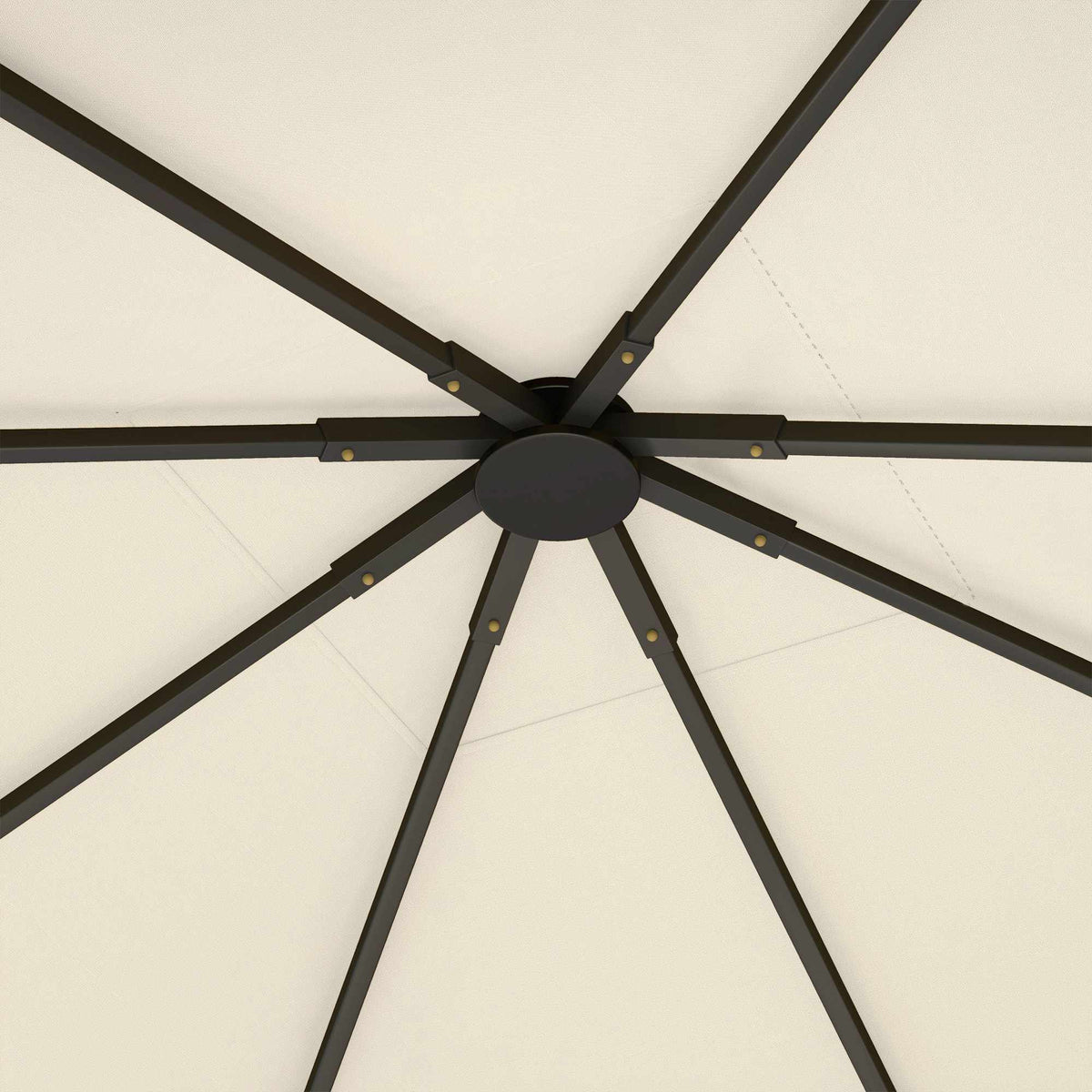 3x3 m Gazebo Roof Cover, Oxford 600D, Cream, 8 Drain Holes