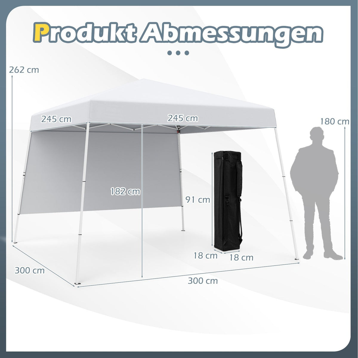 3x3m Pop-Up Gazebo, Waterproof, UV Protection, White