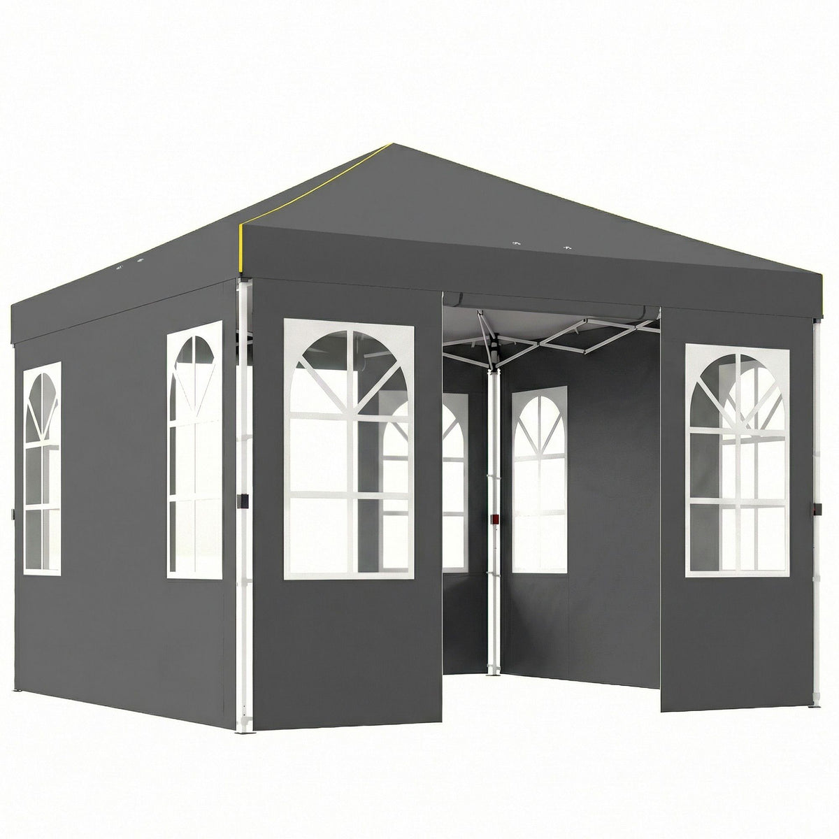 3x3m Pop-Up Pavilion, UPF 50+ Oxford Fabric, Dark Grey