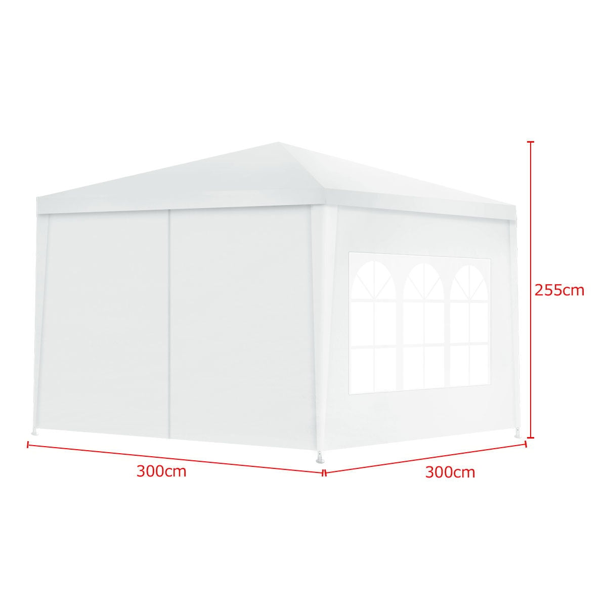 3x3m garden tent with 4 removable side walls & windows ideal for weddings