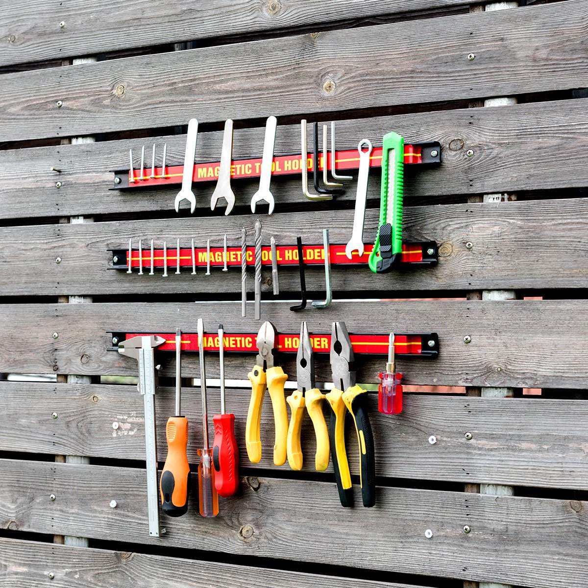 3 x magnetic tool holder wall magnetic strip set magnetic strip 46 cm