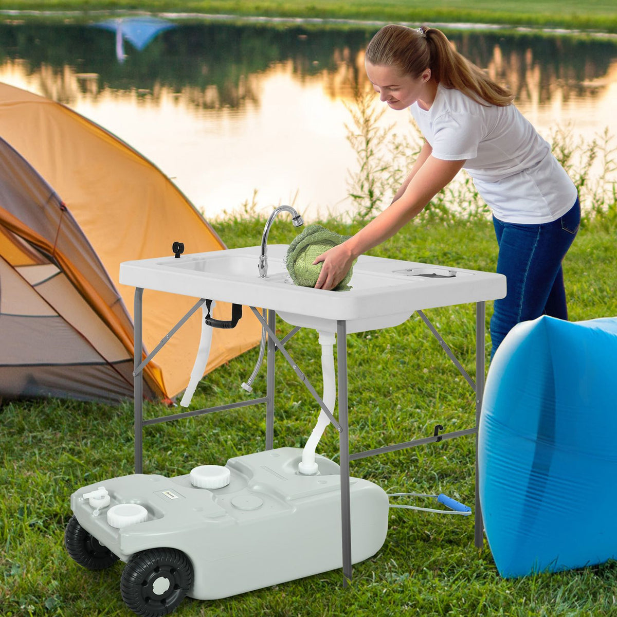 40 L Wastewater Rolling Tank, Waste Water Tank, Motorhome Rolling Tank With Handle, Water Tank, Camping Water Canister With Tap, Portable Multi-Purpose Canister