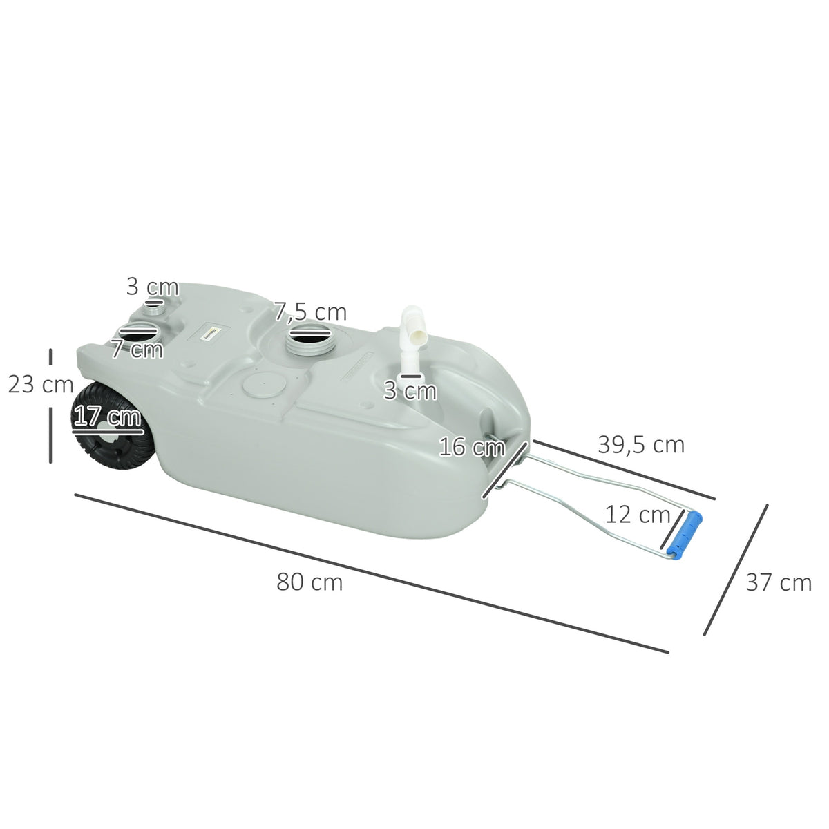 40 L Wastewater Rolling Tank, Waste Water Tank, Motorhome Rolling Tank With Handle, Water Tank, Camping Water Canister With Tap, Portable Multi-Purpose Canister