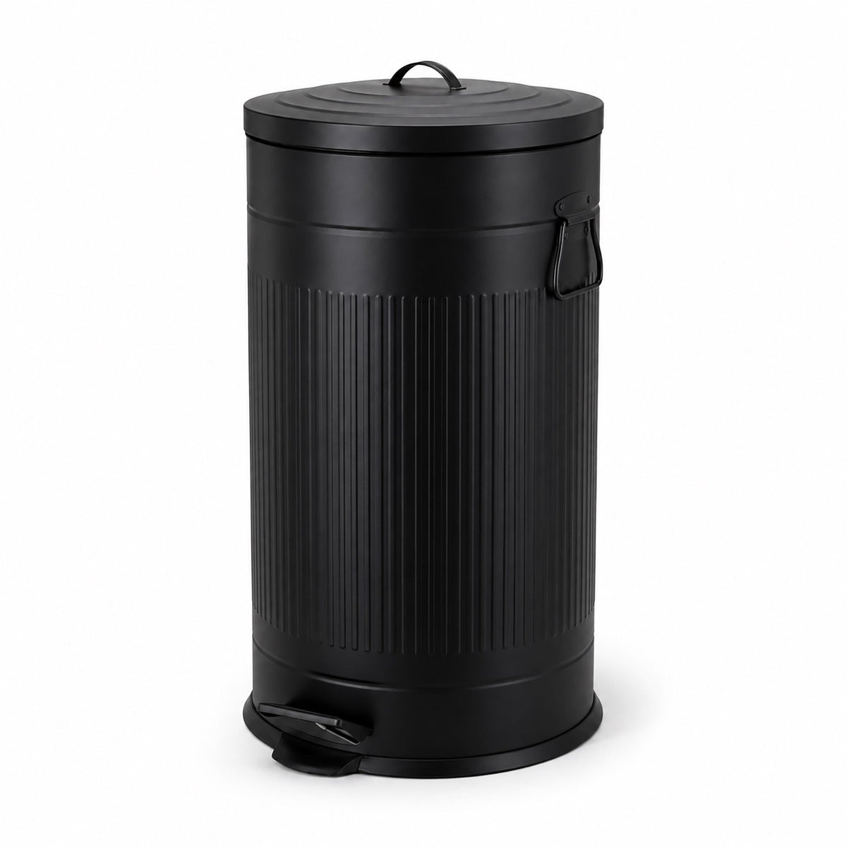 40-Litre Black Retro Waste Bin with Foot Pedal