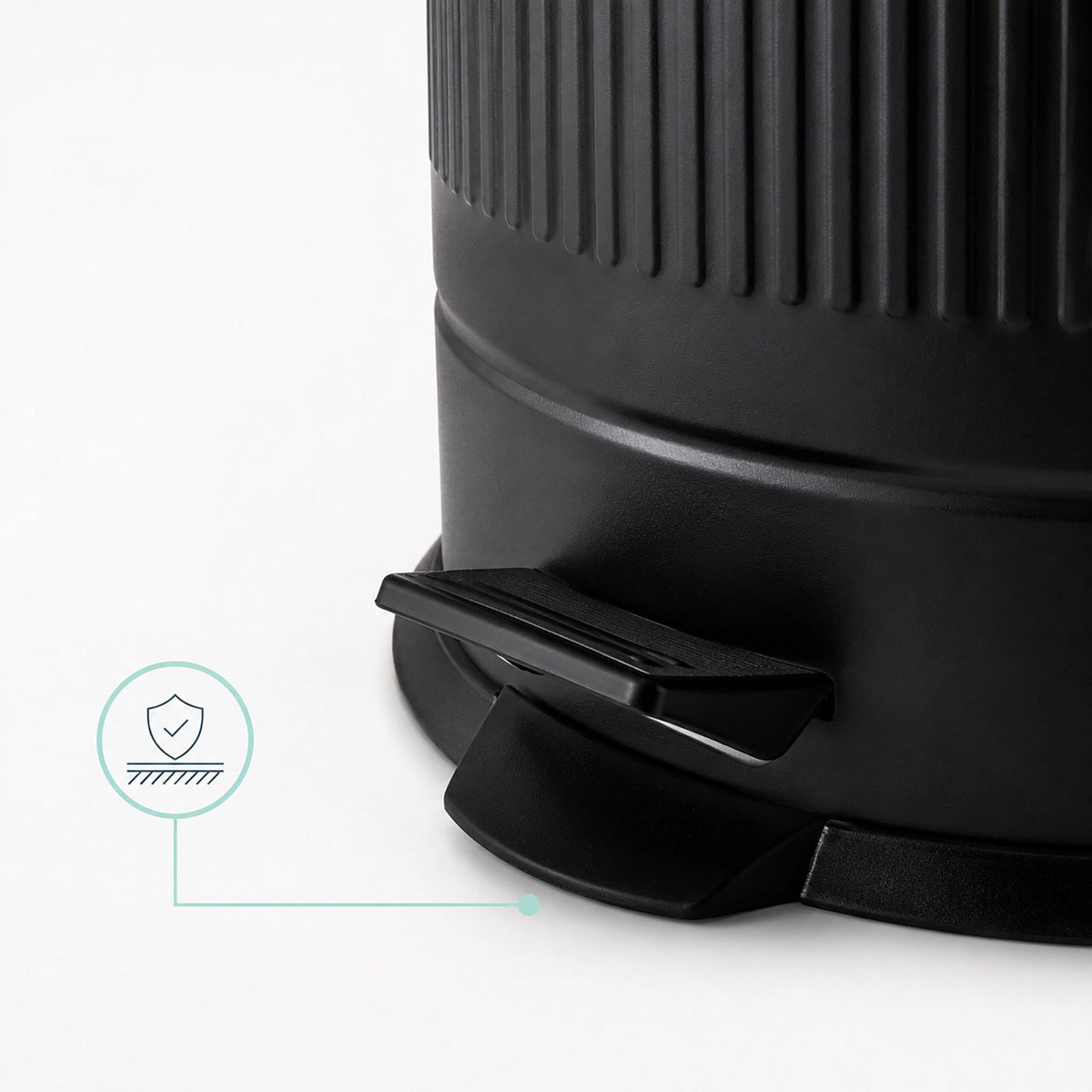 40-Litre Black Retro Waste Bin with Foot Pedal