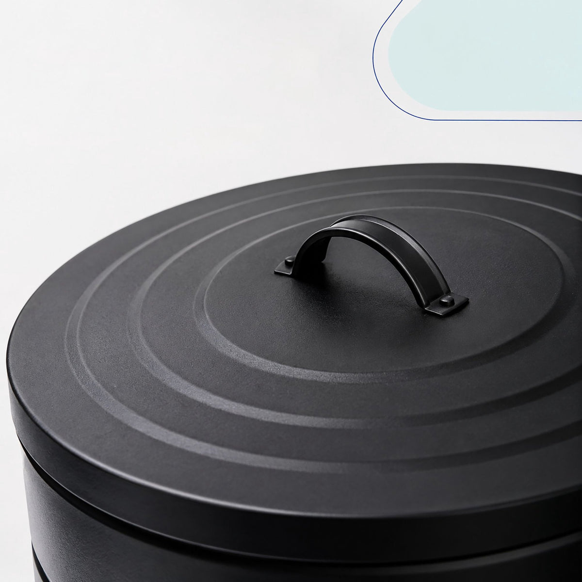 40-Litre Black Retro Waste Bin with Foot Pedal