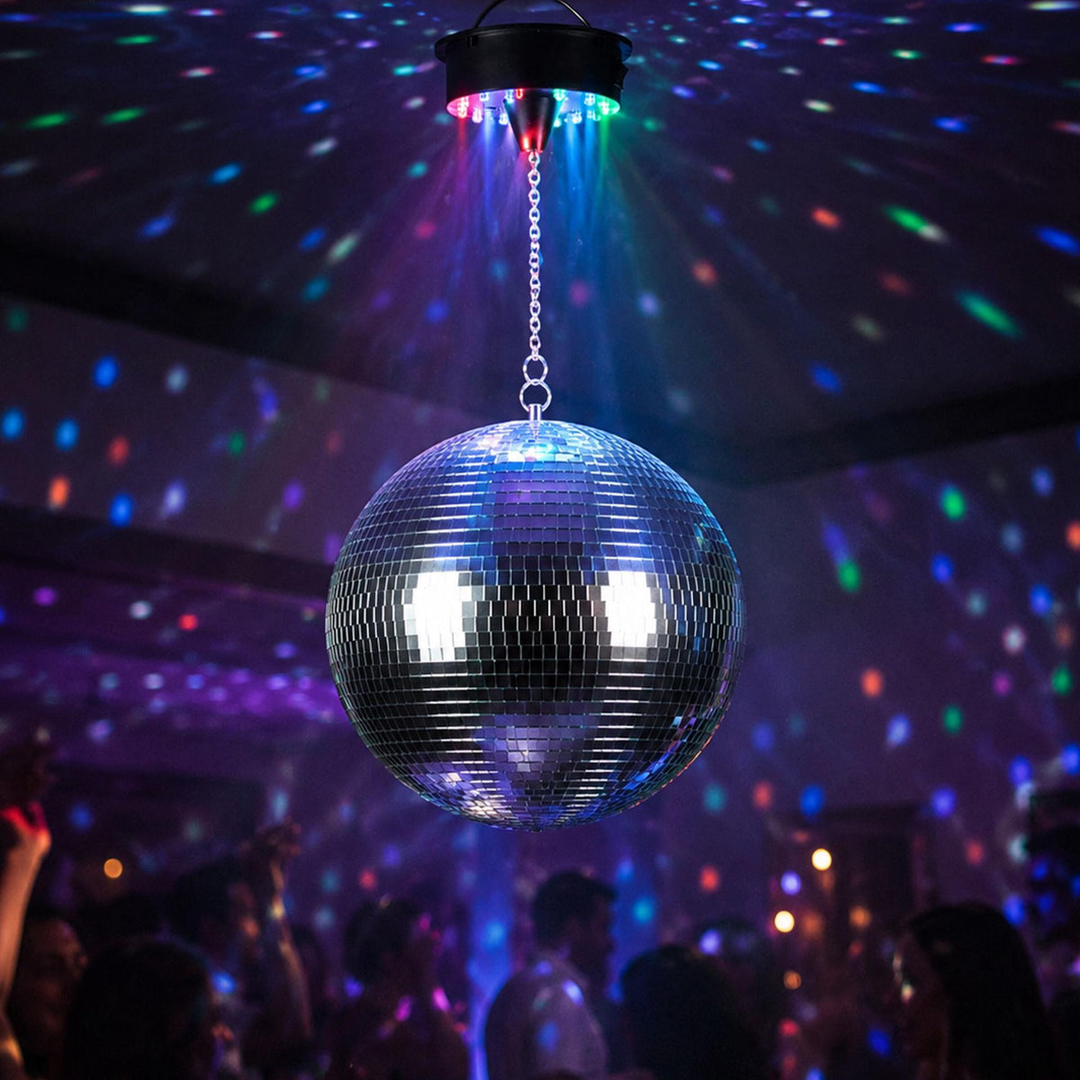40 cm Disco Ball with Motor & Multicolour LED Lights