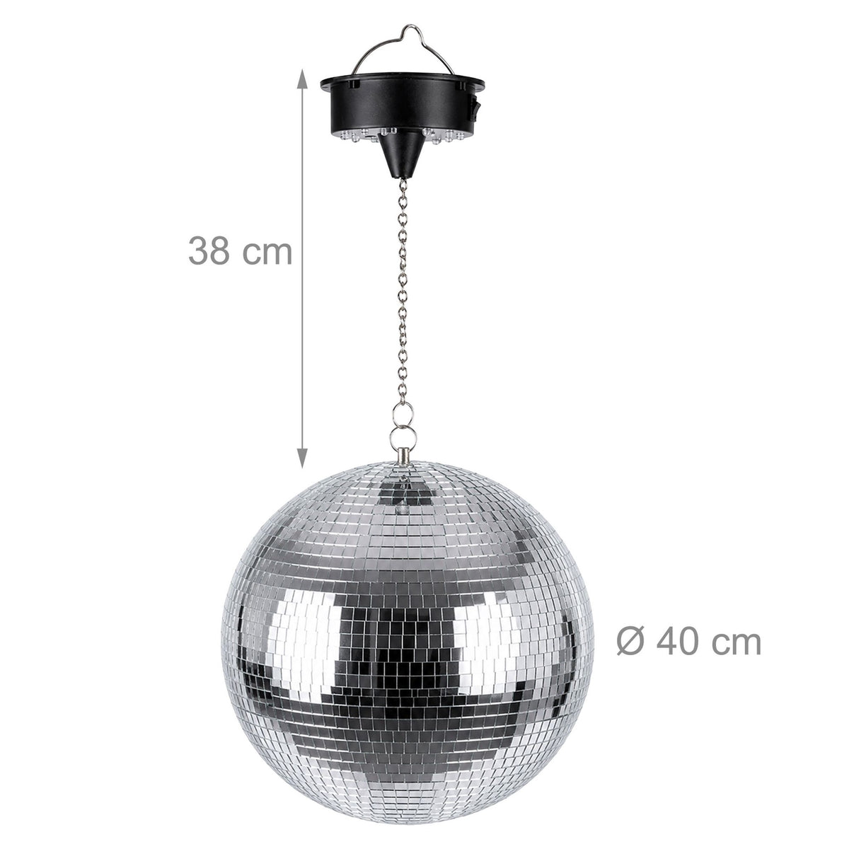 40 cm Disco Ball with Motor & Multicolour LED Lights