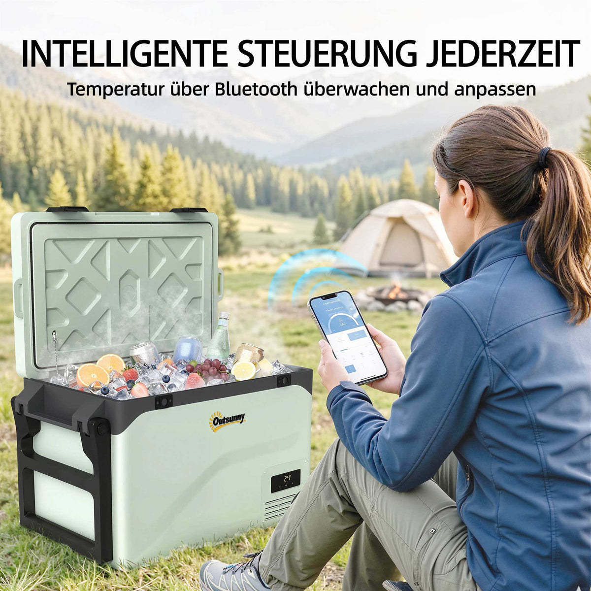 42.5L Electric Compressor Cooler Box with Bluetooth & Wheels