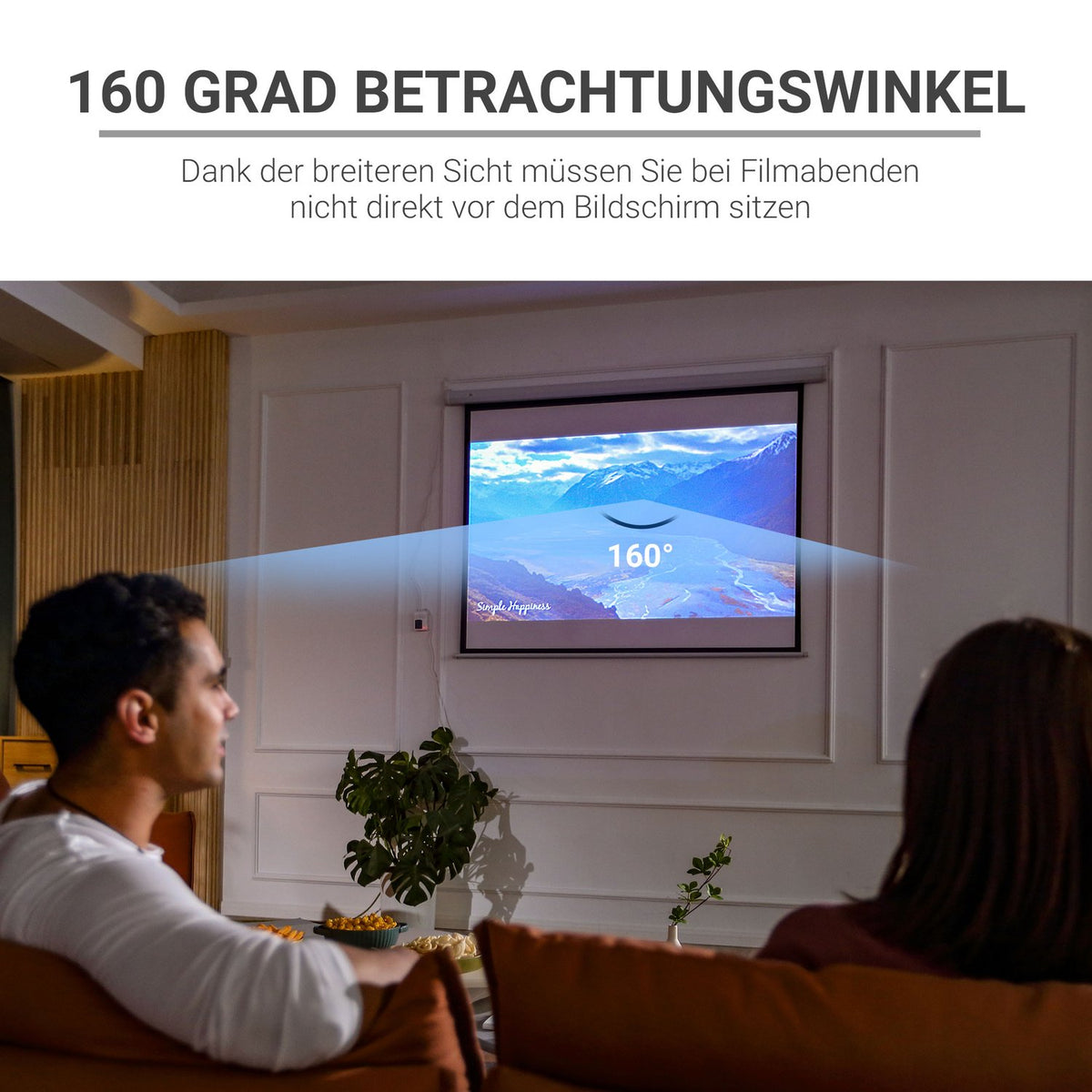 4:3 Projector Screen Electric 171 x 130 cm Projection Screen with Remote Control Film Screen for Home Cinema and Presentation White