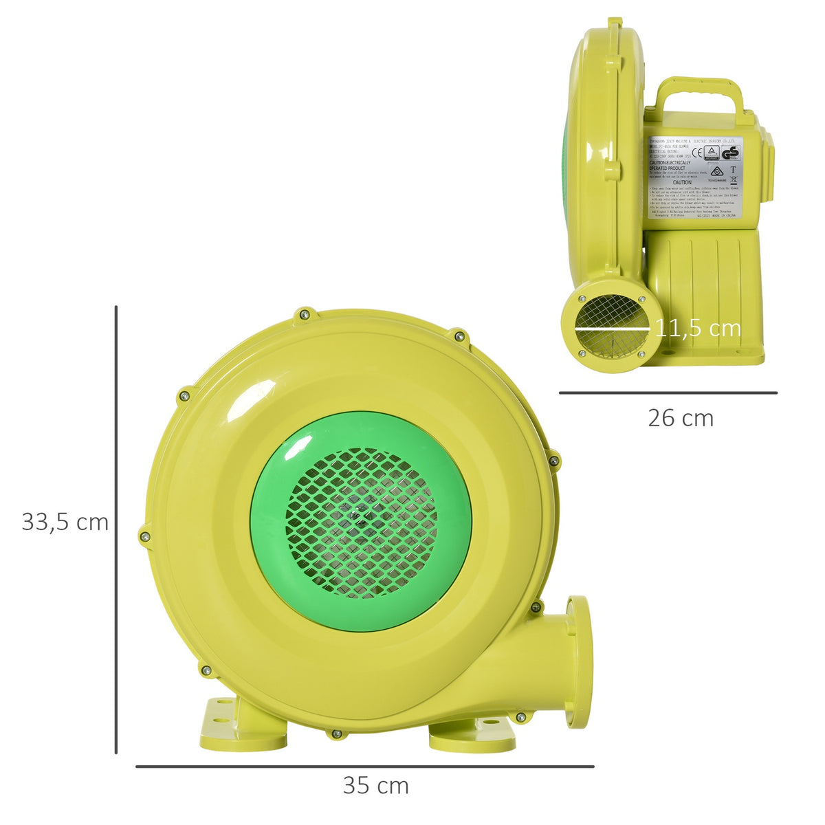 450W Electric Air Pump Bouncy Castle Blower Pump Fan Handle Continuous Blower Inflatable Toys Abs