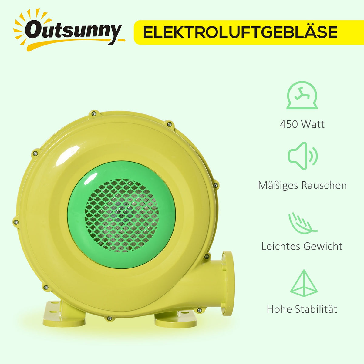 450W Electric Air Pump Bouncy Castle Blower Pump Fan Handle Continuous Blower Inflatable Toys Abs