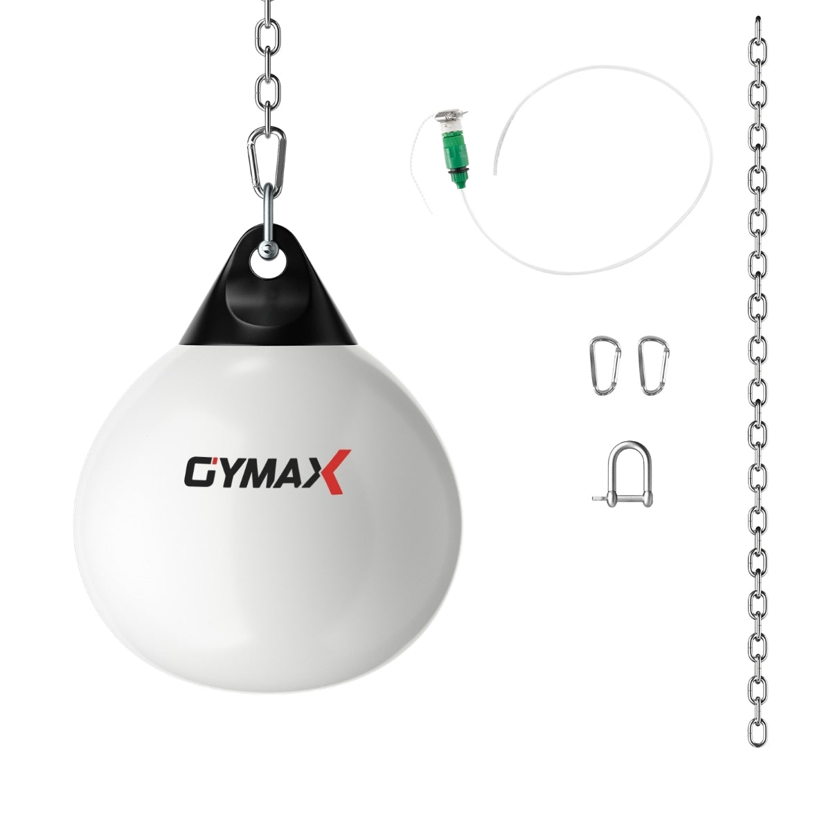 Ø45 cm Water Punching Bag 50 kg Boxing Punching Bag with Adjustable Metal Chain White