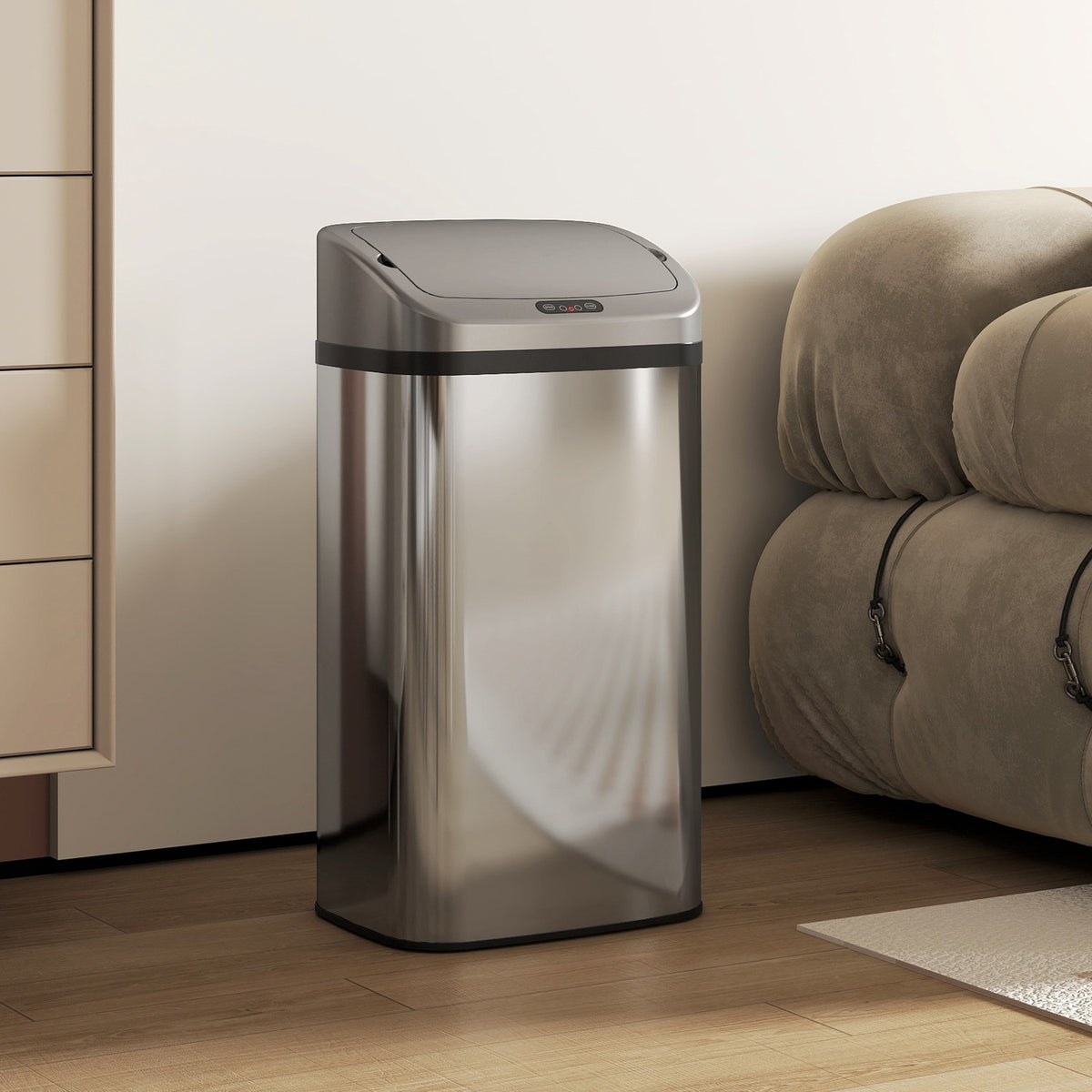 48L Sensor Trash Can, Auto-Close, Stainless Steel