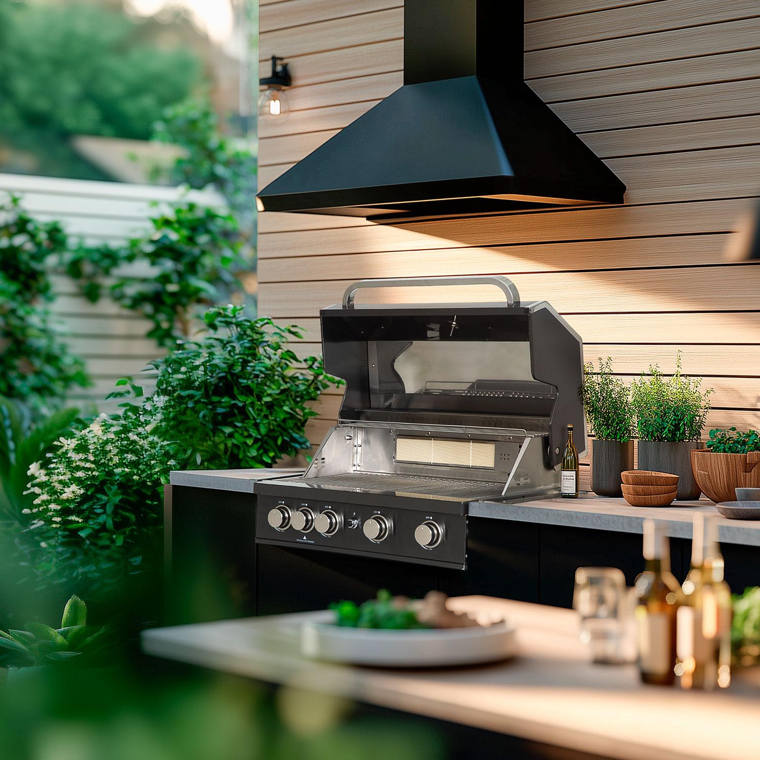 4-Burner Built-In Gas Grill with Infrared Rotisserie