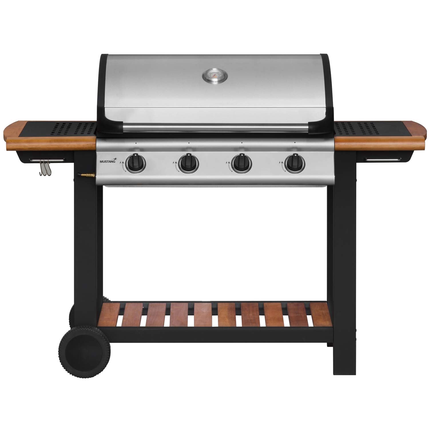 4-Burner Cast Iron Gas Grill, 77x41 cm Cooking Area