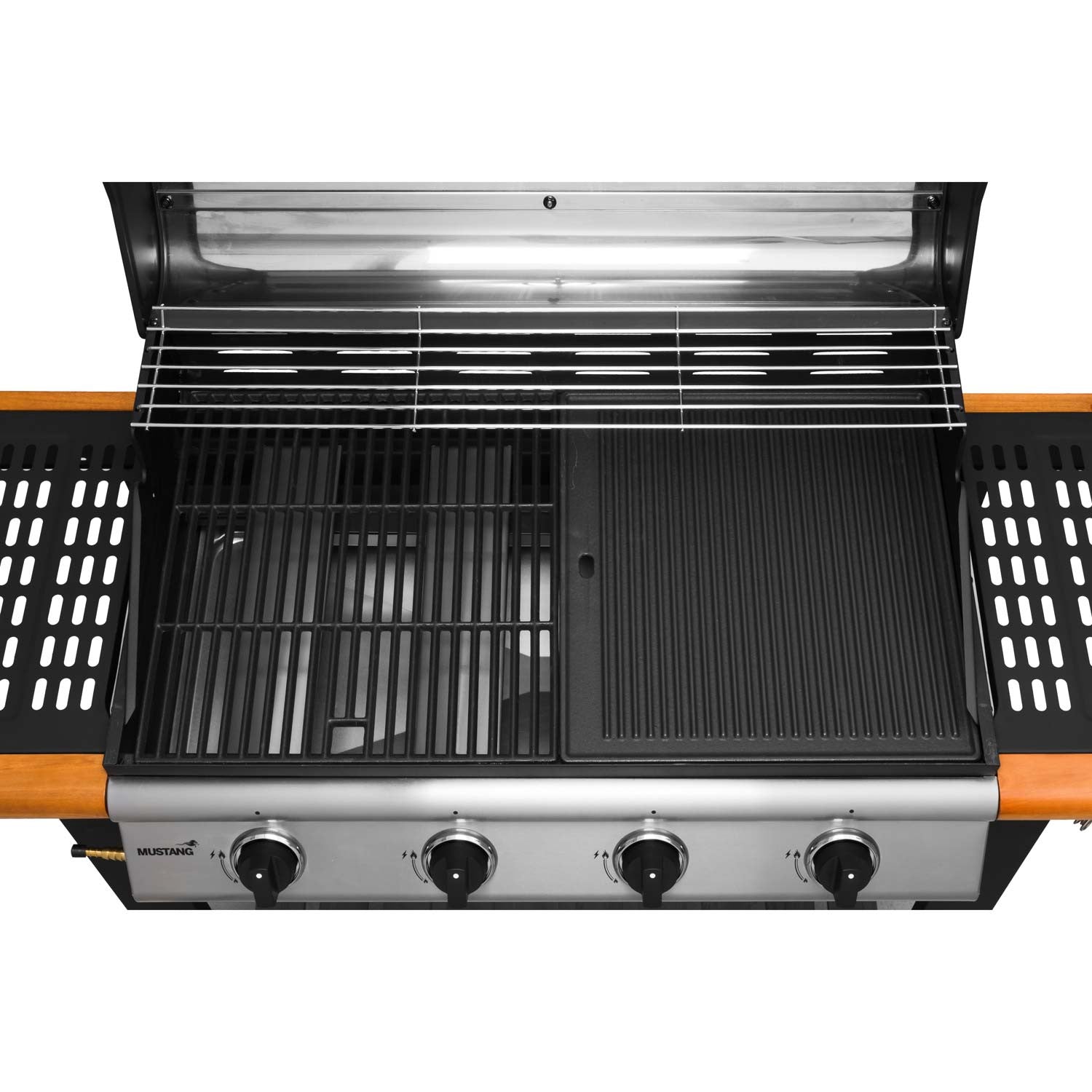 4-Burner Cast Iron Gas Grill, 77x41 cm Cooking Area