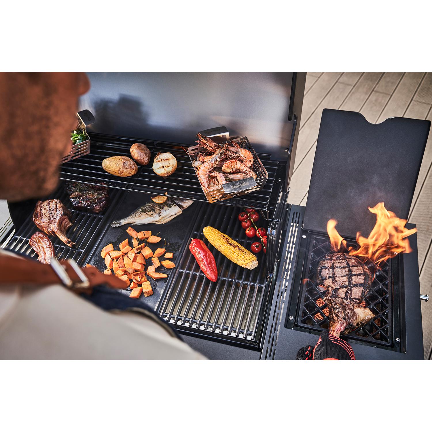 4-Burner Gas Grill with Infrared Sear Burner, Cast Iron Grates