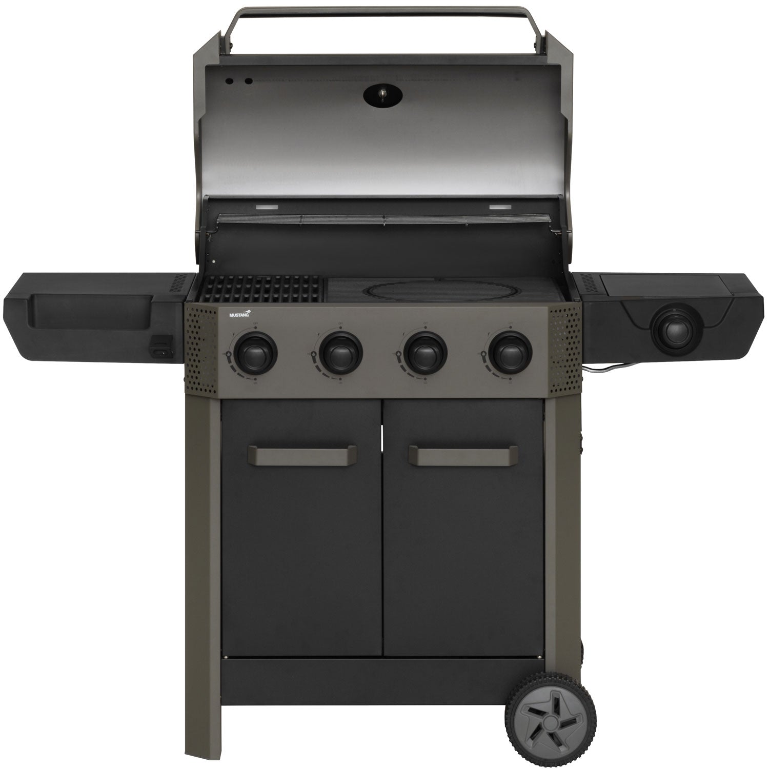 4-Burner Gas Grill with Side Burner, 72x42 cm Cooking Area