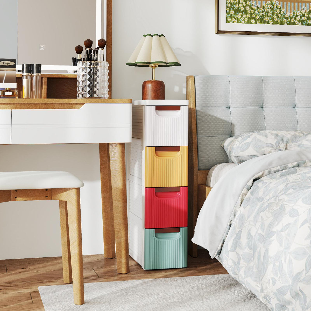 4-Drawer Rolling Organizer with Wheels for Small Spaces